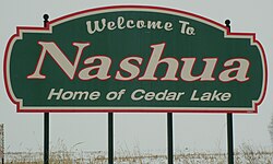 Willkommensschild Nashua, Iowa.JPG