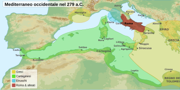 West Mediterranean areas 279BC-it.svg