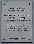 Georg Pevetz - Gedenktafel