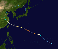 颱風溫妮的路徑圖