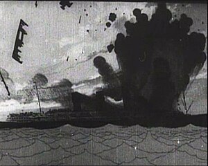 Winsor McCay - The Sinking of the Lusitania still - Lusitania torpedoed.jpg