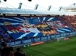 Tifo des supporters du Wisła, en 2012.