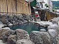 Yakushi-yu, an open-air bath in Amagase Onsen hotsprings 天ヶ瀬温泉の露天風呂「薬師湯」