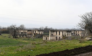 Qubadlı şəhərində işğal dövründə dağıdılmış evlər