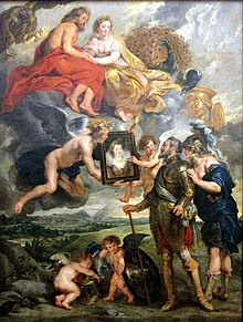 Henri IV reçoit le portrait de la reine et se laisse désarmer par l'amour394 × 295 cm, huile sur toile.