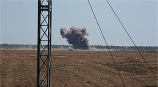 Bombing range military facility for testing ordinance and explosives