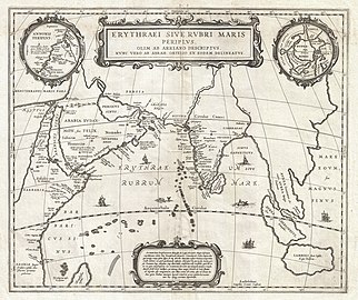 Јансонова карта Индијског океана из 1658. (Еритрејско море)