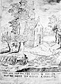 17th century drawing of Kapel ter Ruste in Deerlijk and its legend - by Baillet. Uploaded March 22, 2023