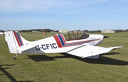 1963 Robin DR.1051M1 'Sicile-Record' in England 1963-built Jodel DR.1051-M1 'Sicile Record' at Cotswold Airport England 29Sept2018 arp.jpg