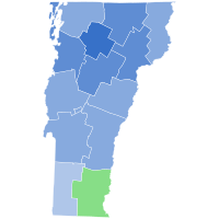 Results by county:
Hallquist--60-70%
Hallquist--50-60%
Hallquist--40-50%
Hallquist--30-40%
Siegel--40-50% 2018 VT GOV Dem primary.svg