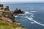 Land's End, the most westerly point in England, in May 2021.