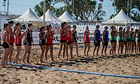 Deutsch: Beachhandball Weltmeisterschaften 2022; Tag 1: 21. Juli 2022 – Frauen, Vorrunde, Ungarn-Deutschland 0:2 (14:18, 17:20) English: 2022 Beach handball World Championships; Day 1: 21 July – Women Preliminary Round – Hungary-Norway 0:2 (14:18, 17:20)