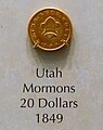 20 Dollars, Utah Mormons, 1849 - National Museum of American History - DSC00218.jpg