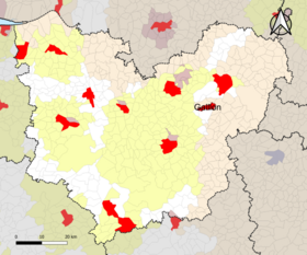 Ubicación del área de atracción de Gaillon en el departamento de Eure.