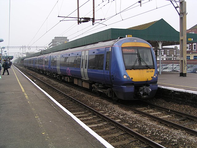 A c2c Electrostar train on the LTSR