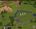 Simulacion d'una batalha dins Cossacks: European Wars (2001).