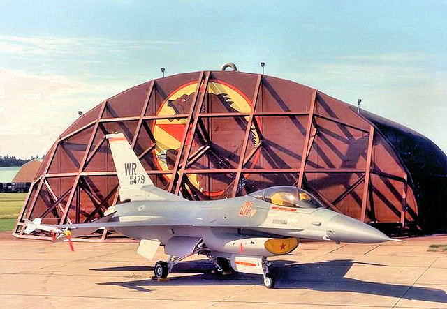 527th AS F-16C Block 30A Fighting Falcon 85-1479 at RAF Bentwaters, England, 1988 upon squadron receipt of the aircraft. This was the first European b