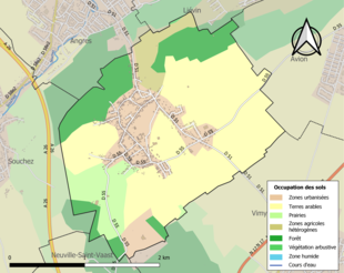 Kolorowa mapa przedstawiająca użytkowanie gruntów.