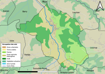 Kolorowa mapa przedstawiająca zagospodarowanie terenu.