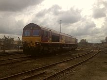 Hither Green TMD 2014 66112 at Hither Green TMD on March 26th 2014.jpg