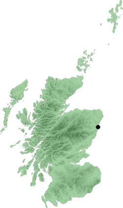 محل شهر ابردین بر روی نقشه اسکاتلند