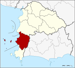 Bang Lamung-distriktets placering i provinsen