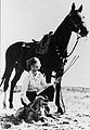 Velma Bronn Johnston "Wild Horse Annie" with her Horse and Dog