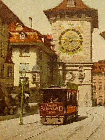 Das Lufttram auf einer nachkolorierten Postkarte