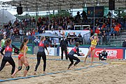 Deutsch: Beachhandball Europameisterschaften 2019 (Beach handball Euro); Tag 5: 6. Juli 2019 – Frauen, Platzierungsspiel für die Ränge 9–12, Deutschland-Polen 2:1 (22:23, 19:16, 7:6) English: Beach handball Euro; Day 5: 6 July 2019 – Placement Match/Cross Match for rank 9–12 Women – Germany-Poland 2:1 (22:23, 19:16, 7:6)