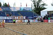 Deutsch: Beachhandball Europameisterschaften 2019 (Beach handball Euro); Tag 5: 6. Juli 2019 – Frauen, Platzierungsspiel für die Ränge 9–12, Deutschland-Polen 2:1 (22:23, 19:16, 7:6) English: Beach handball Euro; Day 5: 6 July 2019 – Placement Match/Cross Match for rank 9–12 Women – Germany-Poland 2:1 (22:23, 19:16, 7:6)