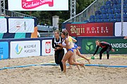 Deutsch: Beachhandball Europameisterschaften 2019 (Beach handball Euro); Tag 3: 4. Juli 2019 – Frauen, Hauptrunde Gruppe II, Deutschland-Spanien 1:2 (18:24, 24:14, 8:9) English: Beach handball Euro; Day 3: 4 July 2019 – Women Main Round Group II – Germany-Spain 1:2 (18:24, 24:14, 8:9)