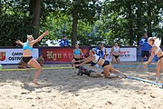 Deutsch: Beachhandball Europameisterschaften 2019 (Beach handball Euro); Tag 2: 3. Juli 2019 – Frauen, Vorrunde Gruppe C, Slowenien-Italien 0:2 (7:24, 18:22) English: Beach handball Euro; Day 2: 3 July 2019 – Women Preliminary Round Group C – Slovenia-Italy 0:2 (7:24, 18:22)