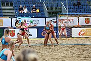 Deutsch: Beachhandball Europameisterschaften 2019 (Beach handball Euro); Tag 5: 6. Juli 2019 – Frauen, Halbfinale, Kroatien-Dänemark 1:2 (12:19, 17:10, 4:7) English: Beach handball Euro; Day 5: 6 July 2019 – Semifinal Men – Croatia-Denmark 1:2 (12:19, 17:10, 4:7)