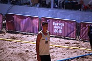 Deutsch: Beachhandball bei den Olympischen Jugendspielen 2018; Tag 4, 10. Oktober 2018; Jungs, Vorrunde, Gruppe B - Italien-Argentinien 1:2 English: Beach handball at the 2018 Summer Youth Olympics at 10 October 2018 – Boys Preliminary Round Group B‎ – Italy-Argentina 1:2