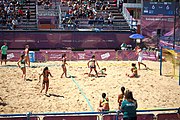 Deutsch: Beachhandball bei den Olympischen Jugendspielen 2018; Tag 4, 10. Oktober 2018; Mädchen, Vorrunde, Gruppe A - Ungarn-Chinese Taipei (Taiwan) 2:0 English: Beach handball at the 2018 Summer Youth Olympics at 10 October 2018 – Girls Preliminary Round Group A‎ – Hungary-Chinese Taipei 2:0