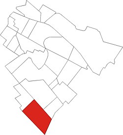 Belsőmajor (pirossal) a XVIII. kerület térképén