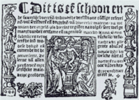 Title page of Anna Bijns' first volume of Refereinen (1528). BijnsRefereinen.png