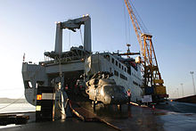 A helicopter being loaded onto Bob Hope in Antwerp, Belgium BobHopeinAntwerp.jpg