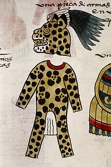 Jaguar warrior uniform as tax pay method, from Codex Mendoza