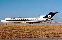 A former MIAT Boeing 727-200 in Beijing in 1995 Boeing 727-281-Adv, MIAT Mongolian Airlines AN0220939.jpg