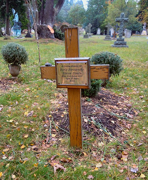 Berezovsky's grave in Brookwood Cemetery in 2016