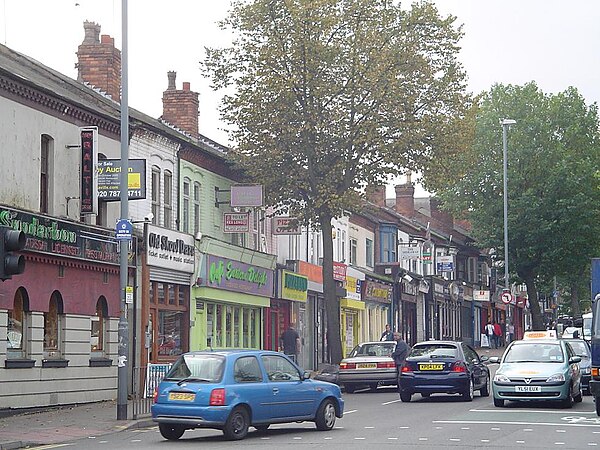 A38 Bristol Road running through Bournbrook, Birmingham, before completion of the Selly Oak Bypass