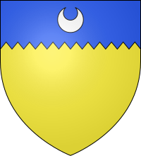 Arms of Butler, Earls of Carrick: Or, a chief indented azure, a crescent for difference Butler arms (Earl of Carrick).svg