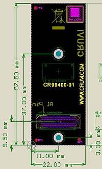 CRUVI PCB template CR99400 22 x 57.5 GT