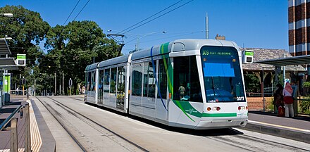 A tram in Melbourne, Australia