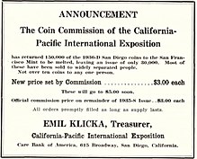 Print advertisement selling the half dollars at $3 each