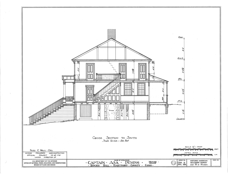 File:Captain Asa Deming House, Rocky Hill (moved to MA, Wellesley), Rocky Hill, Hartford County, CT HABS CONN,2-ROHI,3- (sheet 10 of 18).png