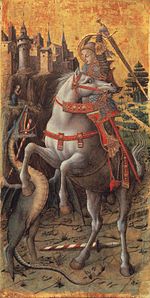 Carlo crivelli, Saint George uciderea balaurului, 90x46 cm, Boston, Muzeul Isabella Stewart Gardner.jpg