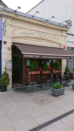 a photo of the front of Casa Nostra Restaurant in Sutton, London, UK