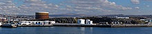 A panorama of the Cattedown docks area taken from Mount Batten Cattewater industrial dock area.jpg